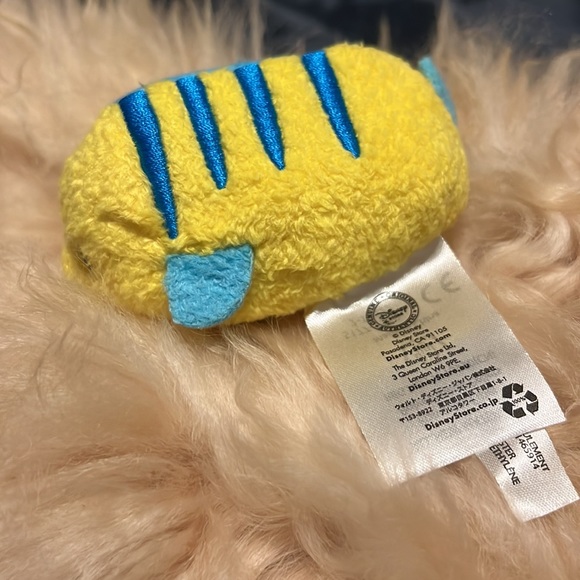 Disney Little Mermaid Flounder Tsum Tsum Fluffy Pillow Plush Toy - Picture 3 of 5